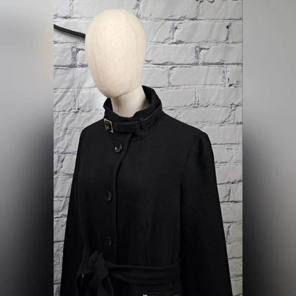 Thyme Maternity Black Trench Coat - Picture 5 of 16